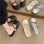 Giày một mảnh mũi tròn có khóa rỗng Mary Jane nửa trơn nữ phong cách retro ngọt ngào mát mẻ n