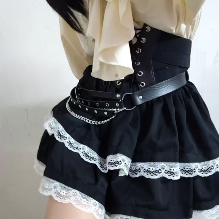 Da tối màu hợp thời trang hip-hop cá tính đa năng Punk viền hot girl dây phụ kiện váy eo dây c