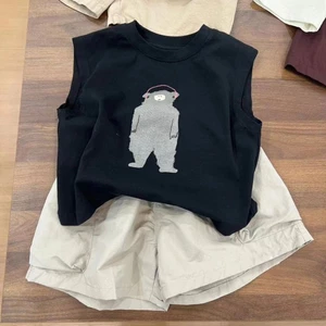 Quần Áo Trẻ Em Cotton Nguyên Chất Bộ Đồ Hàn Quốc Mùa Hè Phong Cách Mới Vừa Và Nhỏ Áo Vest Quầ