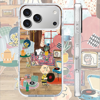 Ốp Sạc Từ Tính Không Dây Acrylic Màu Tương Thích Cho IPhone 14 PLUS 11 12 13 15 16 17 Pro Max Ốp Lưng Hoạt Hình Dễ Thương Snoopy Cuộc Sống Hàng Ngày 17Air Vỏ Cứng Chống Sốc Vỏ