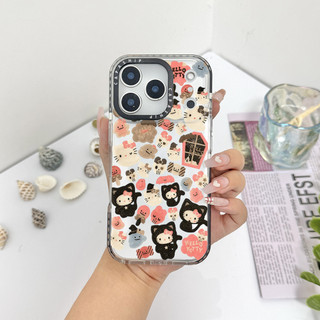 Ốp Màu Dán Búp Bê Hello Kitty Dễ Thương Tương Thích Cho IPhone 11 12 13 14 15 16 17 Pro Max 12Mini Cover X XR XSMax Silicone Mềm Trong Suốt Cản SE 2022 6 7 8Plus Vỏ Chống Sốc