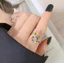 Nhẫn Nữ Tính Đồng Có Dấu Zircon Và Mở Có Thể Điều Chỉnh Phù Hợp Với Nữ