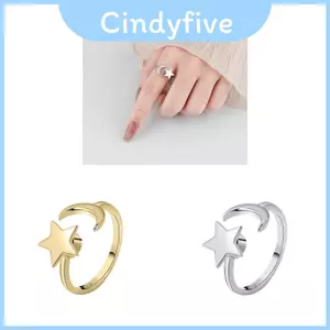 Hình Ngôi Sao Mở Nhẫn Có Thể Điều Chỉnh Với Mặt Trăng Và Ngôi Sao Yếu Tố Cho Bộ Sưu Tập Trang Sức Nữ