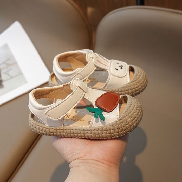 Summer Girls Sandals Princess Style Children's Summer Baby Non-Slip Baotou Rabbit Carrot Sand
