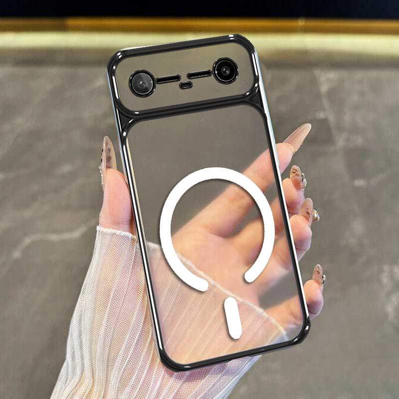 Ốp Lưng Cho Tecno Spark SLIM Ốp Điện Thoại Thẩm Mỹ Chống Sốc Trong Suốt Cao Cấp Có Cuộn Dây Từ Tính Mới Cửa Sổ Lớn Silicon Mềm Mại