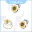 Nhẫn đồng biểu tượng hướng dương có thể điều chỉnh phù hợp cho phụ nữ Phụ kiện tay sành điệu