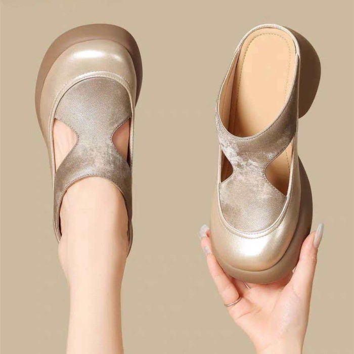 Dép xỏ ngón Pháp dành cho nữ, dép xỏ ngón mùa hè mới với chân váy, dép cao gót đế dày