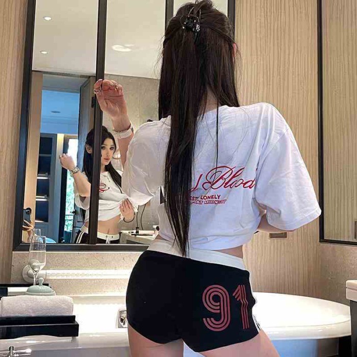 Quần tập yoga đi biển cotton Mỹ mỏng lưng cao sọc chắp vá dành cho nữ