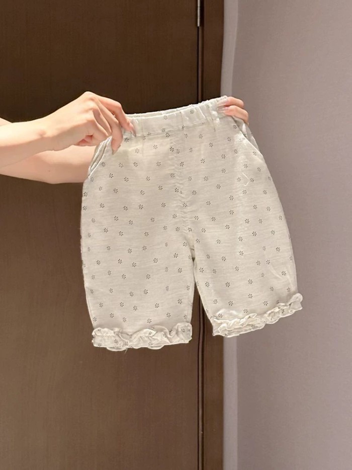 Bộ Đồ Bé Gái Cổ Áo Búp Bê Quần Áo Quần Áo Trẻ Em Bé Gái Họa Tiết Hoa 2 Bộ