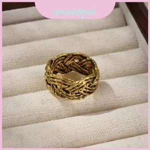 Nhẫn liên kết chuỗi đồng đặc biệt dành cho nữ Phụ kiện thời trang hình học lấy cảm hứng từ cổ điển