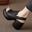 Giày sandal đế dày màu đen thon gọn đa năng, dép nữ nhà giàu, giày nữ nhà giàu, gót dày, dép nữ cao