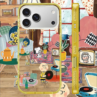 Ốp Sạc Từ Tính Không Dây Acrylic Màu Tương Thích Cho IPhone 14 PLUS 11 12 13 15 16 17 Pro Max Ốp Lưng Hoạt Hình Dễ Thương Snoopy Cuộc Sống Hàng Ngày 17Air Vỏ Cứng Chống Sốc Vỏ