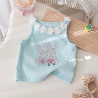 Bộ Đồ Mùa Hè Bé Gái Quần Chín Điểm Phong Cách Phương Tây Kẻ Sọc Mục Vụ Ren Thêu Quần Âu Bé Gái Quần