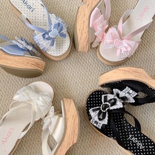Giày lolita đế dày phong cách retro cải tiến guốc giày Nhật Bản cổ xưa dép đi chơi dép đi tro