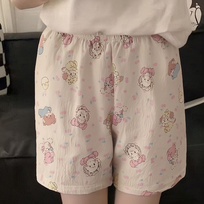bộ đồ ngủ rộng rãi mùa hè giản dị phong cách Nhật Bản mây cotton hoạt hình dễ thương đi bộ về nhà