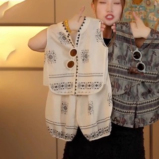 Bộ vest mát mẻ độc quyền mùa hè cho bé trai và bé gái, bộ hai mảnh quần chống muỗi không tay sành đ