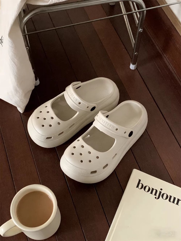 Áo khoác ngoài mùa hè Dép đế dày đi biển, đơn giản và không ngột ngạt, chống trượt Mary Jane