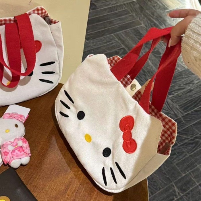 Mới Kitty Dễ Thương Túi Đựng Hoạt Hình Đi Làm Túi Túi Xách Nữ Túi Xách Công Suất Lớn