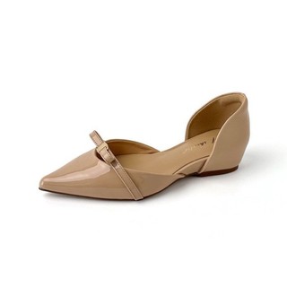 Mới Màu Đen Nơ Mũi Nhọn Đáy Bằng Thời Trang Rỗng Nông Miệng Bao Đầu Giày Sandal Nữ