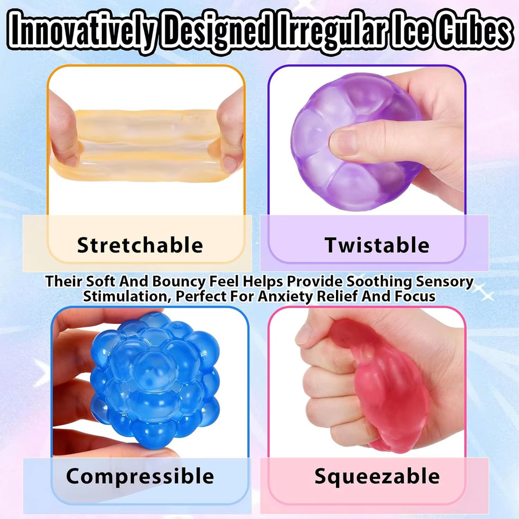 2 Chiếc Giọt Nước Khối Squishy Bóp Đồ Chơi Chậm Giảm Căng Thẳng Bóng Squish Mềm Cảm Giác Fidget Đồ Chơi Giảm Lo Âu Trẻ Em Người Lớn Đảng Ủng Hộ Goodie Túi Nhồi Bông Quà Tặng