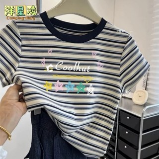 Áo thun nữ ngắn tay ngọt ngào và dễ thương dành cho nữ, chất liệu cotton nguyên chất dày dặn mềm mạ