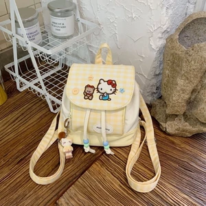 Balo mini kt phong cách đại học thiết kế trẻ trung, ba lô kẻ sọc hình trái tim nữ tính, cặp đ