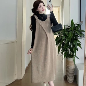 váy hai dây đa năng dành cho bà bầu Bộ đồ hai mảnh trang phục bà bầu rộng rãi