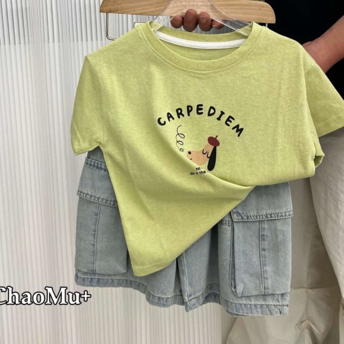 Children's Summer Korean Style Pure Cotton Short-sleeved Loose T-shirt Half-sleeved Loose Car