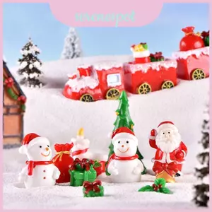 Đồ trang trí phong cảnh Giáng sinh thu nhỏ thú vị với ông già Noel và người tuyết bằng nhựa dễ thương