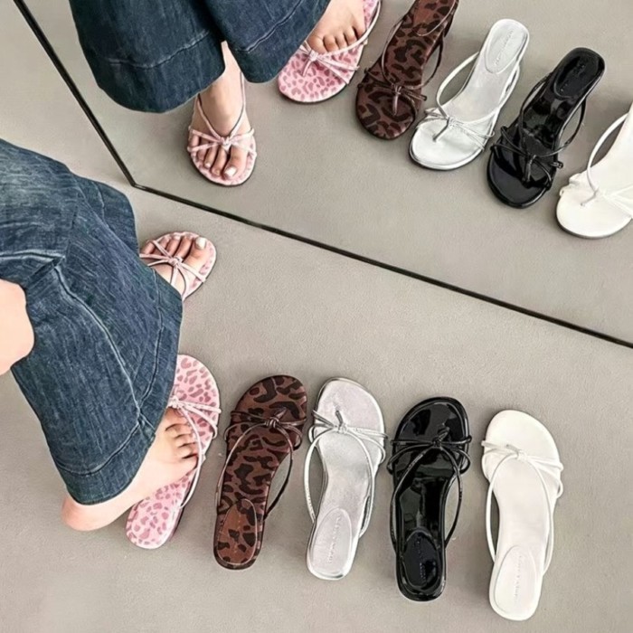 Dép xỏ ngón mũi nhọn kiểu Pháp dành cho nữ, dép xỏ ngón đi biển mỏng quai xinh xắn và đa năng thích