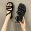Mint Mambo New Sandals Women's Summer Square Toe Flat Sandals Sweet Wind Open-toe Beach Shoes