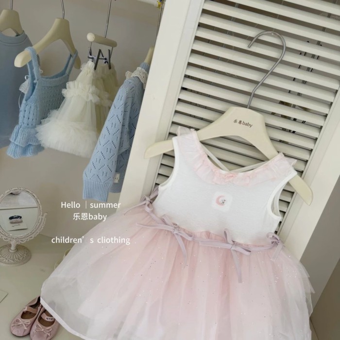 Girls New Summer Dress Pink Ballet Gauze Skirt Baby Summer Style Princess Dress Dress Super C