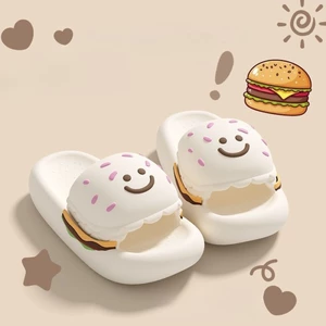 Mùa hè phong cách mới phim hoạt hình đầy màu sắc 3D burger dép đi trong nhà dễ thương với khu