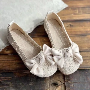 Giày vải Bắc Kinh cũ mùa hè phong cách mới giày lỗ lưới đế phẳng để mặc bên ngoài giày bà bầu đậ
