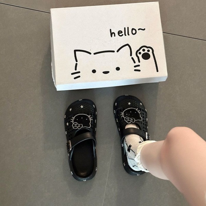 mặt nối thoáng khí kiểu dáng dễ thương Dép Bao Đầu đế dày cho nữ mùa hè chống trượt mặc ngoài dé