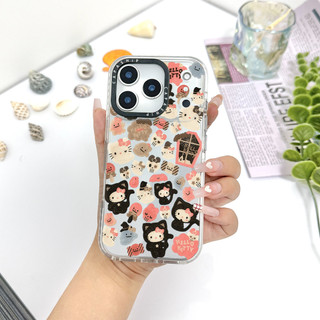 Ốp Màu Dán Búp Bê Hello Kitty Dễ Thương Tương Thích Cho IPhone 11 12 13 14 15 16 17 Pro Max 12Mini Cover X XR XSMax Silicone Mềm Trong Suốt Cản SE 2022 6 7 8Plus Vỏ Chống Sốc