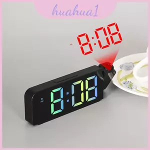 Đồng hồ báo thức kỹ thuật số hiện đại với màn hình Led màu và cảm biến nhiệt độ cho văn phòng