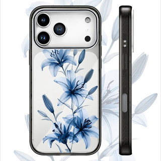 Ốp Lưng Acrylic Màu Tương Thích Cho IPhone 15 16 PLUS 11 12 13 14 15 16 17 Pro Max Bìa Mực Xanh Màu Lily Minh Họa Bao Cứng Chống Sốc Ốp Lưng Hộp