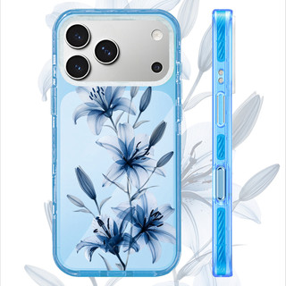 Ốp Lưng Acrylic Màu Tương Thích Cho IPhone 15 16 PLUS 11 12 13 14 15 16 17 Pro Max Bìa Mực Xanh Màu Lily Minh Họa Bao Cứng Chống Sốc Ốp Lưng Hộp