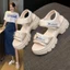 Giày sandal thể thao mùa hè cho nữ, giày cao gót đế bệt đa năng, trang phục mặc ngoài thời trang, g