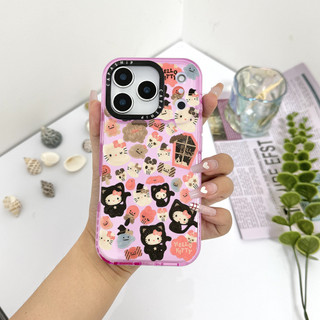 Ốp Màu Dán Búp Bê Hello Kitty Dễ Thương Tương Thích Cho IPhone 11 12 13 14 15 16 17 Pro Max 12Mini Cover X XR XSMax Silicone Mềm Trong Suốt Cản SE 2022 6 7 8Plus Vỏ Chống Sốc
