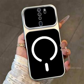 Ốp Lưng Cho OPPO A9 2020 A5 2020 Màu Cao Cấp Mới Mẫu Lưng Silicon Mờ Cửa Sổ Lớn Vỏ Điện Thoại Thẩm Mỹ Từ Hút Vòng Thiết Kế Mới