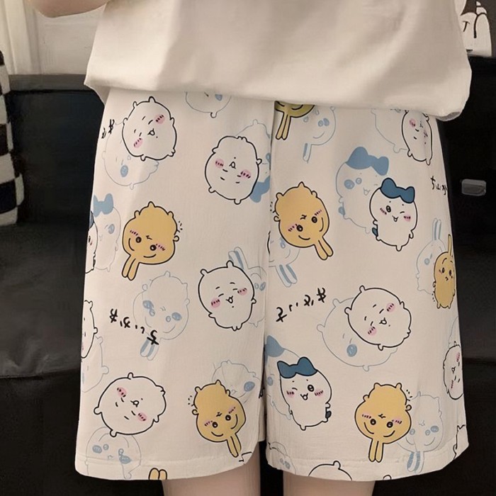 bộ đồ ngủ rộng rãi mùa hè giản dị phong cách Nhật Bản mây cotton hoạt hình dễ thương đi bộ về nhà