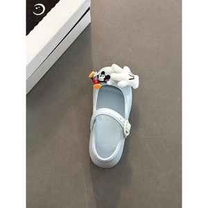 Hoạt Hình Dễ Thương Mickey Croc Giày Nữ Mùa Hè Mới Đế Dày Chống Trơn Trượt Thường Dẹt Mary Jane