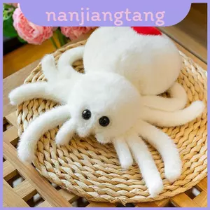 Gối sang trọng hình nhện dễ thương với chất liệu tóc ngắn để trang trí phòng ngủ và thời gian chơi