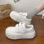 Giày trắng, đế dày, tăng Velcro, giày nữ thông thường, giày thể thao mũi to đa năng, giày đi