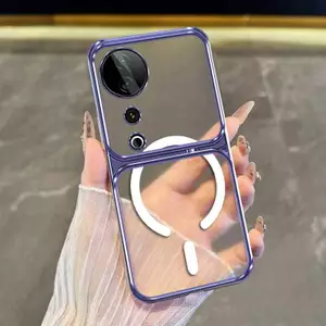 Ốp Lưng Cho VIVO V40 V40 Pro V40 Lite Ốp Điện Thoại Thẩm Mỹ Chống Sốc Trong Suốt Cao Cấp Có Cuộn Dây Từ Tính Miễn Phí Mới Cửa Sổ Lớn Silicon Mềm
