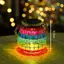 Đèn lồng năng lượng mặt trời Mason Jar với khảm thủy tinh nghệ thuật để chiếu sáng lối đi sân sau