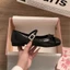 Giày Đế Bằng Kiểu Pháp Màu Đen Cho Nữ Phong Cách Ballet Mùa Xuân Giày Mary Jane Retro Cho Nữ Có