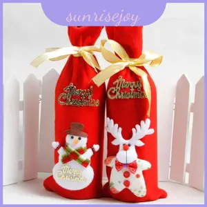 Túi đựng chai rượu Santa quyến rũ để trang trí tiệc tối Giáng sinh